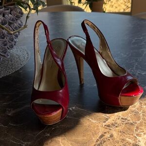 Jessica Simpson Red Slingback Heels